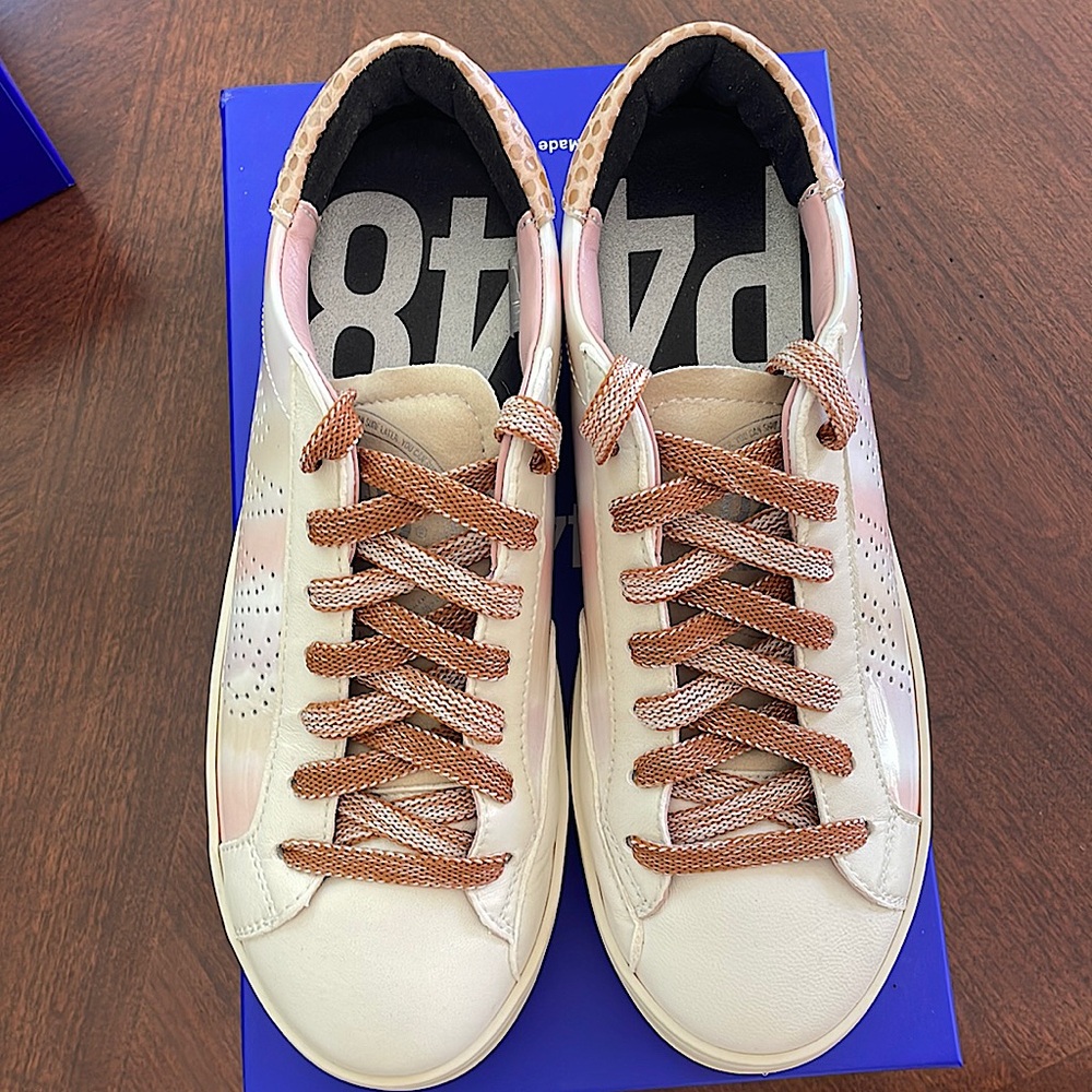 New P448 John Sneakers, Gardenia, Size 38